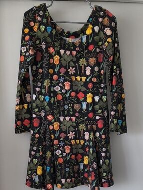 Samantha Pleet - Black Floral Long Sleeve Fit & Flare Dress